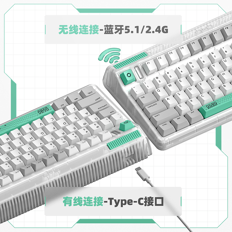 IQUNIX OG80 虫洞三模无线蓝牙客制化机械键盘办公电竞游戏热插拔 - 图0