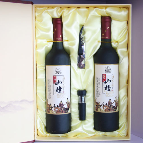 花果山山楂酒古典礼盒750ML*2 连云港特产果酒甜红酒老味道 - 图0
