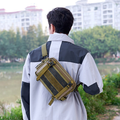 户外出行男士单肩斜挎包军迷战术胸包便携轻便放手机ipad平板腰包 - 图1