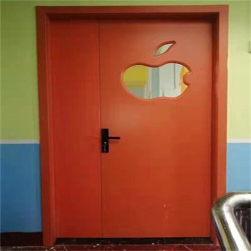 实木复合培训学校早教幼儿园卡通彩色防夹手新款免漆木门来图定制 - 图1