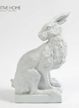 环球家居悦生活现代样板房间公鸡创意兔子手头雕塑软装设计师摆件