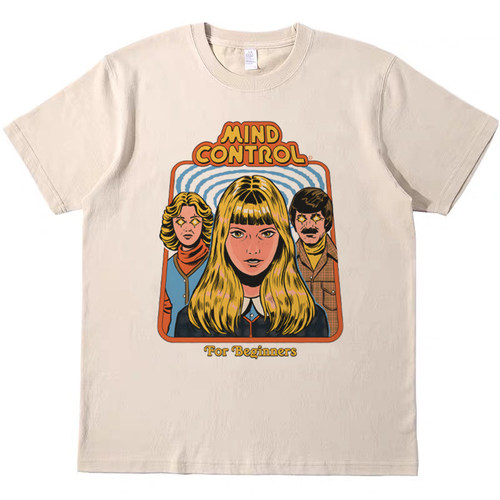 和你的猫说话 美式搞怪复古vintage短袖男女情侣T恤纯棉teeshirt - 图0