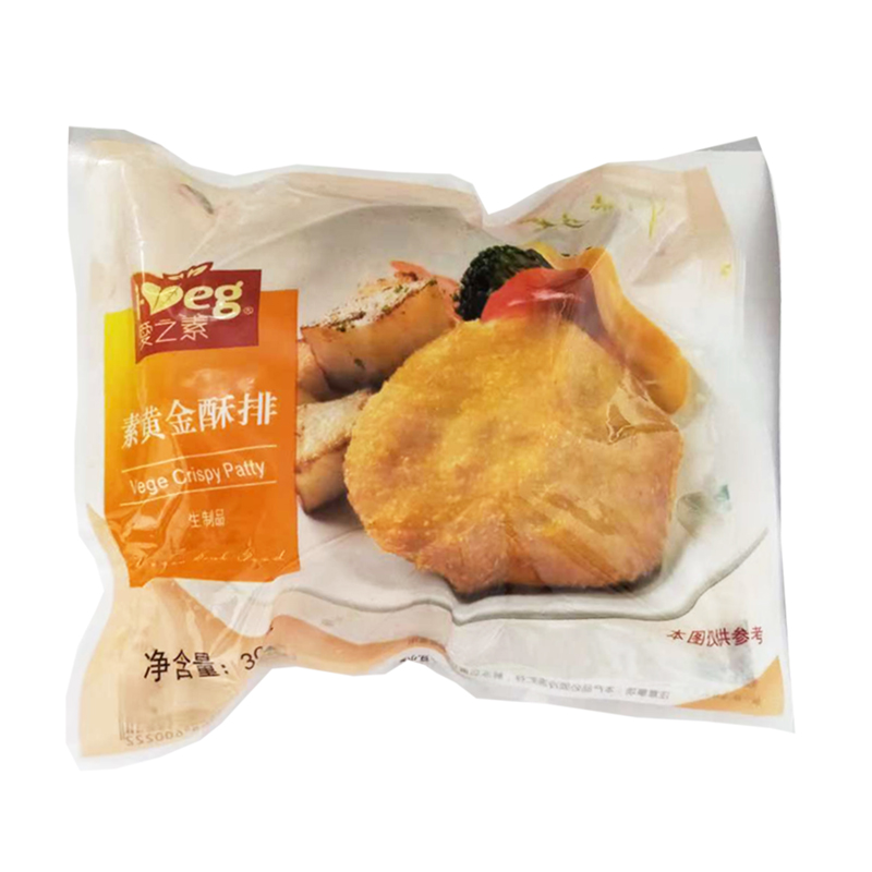 松珍鸿昶爱之素素食 素黄金酥排汉堡排点心仿荤素肉排素食品素菜 - 图0