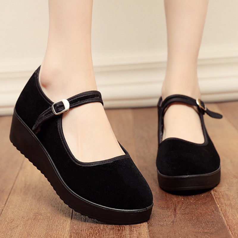 加绒棉鞋鞋老北京布鞋女士工作鞋酒店礼仪一带浅口妈妈鞋松糕底鞋,淘宝优惠券,粉丝福利购,淘宝优惠卷