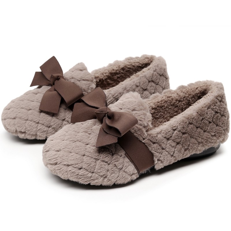 新款冬季平底加绒豆豆棉鞋一脚蹬老北京布鞋甜美蝴蝶结毛毛女棉鞋,淘宝优惠券,粉丝福利购,淘宝优惠卷