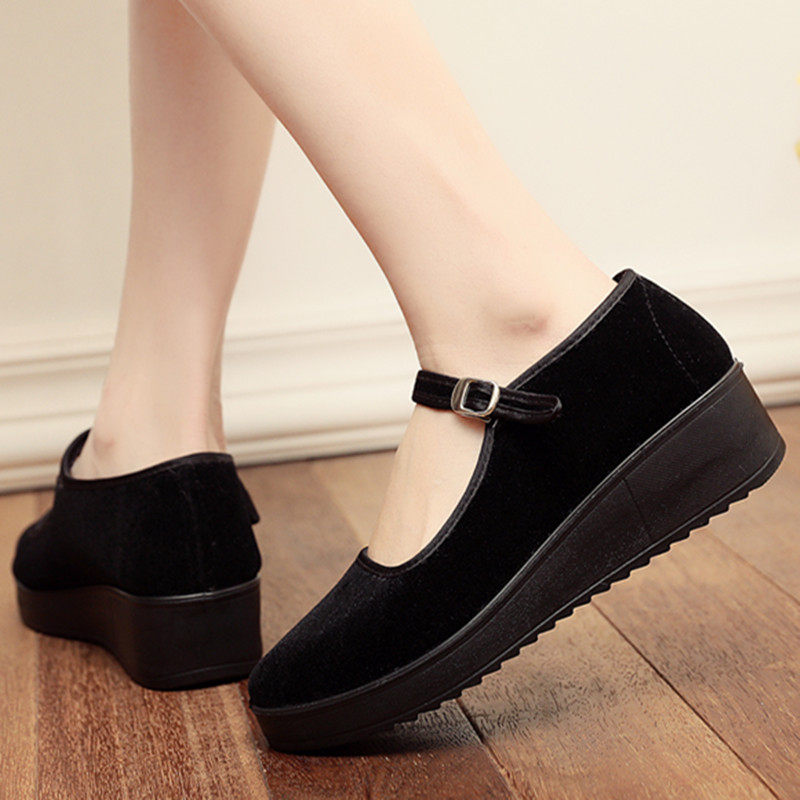 加绒棉鞋鞋老北京布鞋女士工作鞋酒店礼仪一带浅口妈妈鞋松糕底鞋,淘宝优惠券,粉丝福利购,淘宝优惠卷