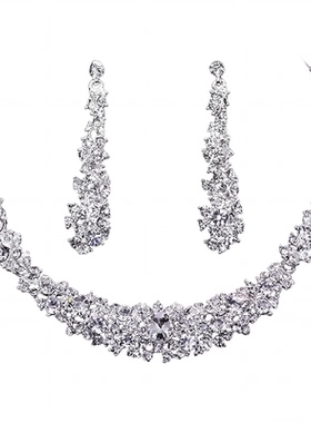 韩式简约新娘项链耳环两件套