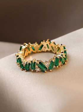 新款ins锆石开口戒指小众设计轻奢感指环简约气质百搭手饰女