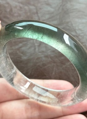 缅甸玻璃种处理翡翠手镯女士高冰蓝水飘花玉镯正圈贵妃镯送礼