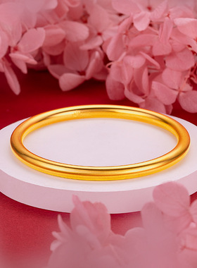 新工艺国风古法保色手镯网红单环古法传承手镯无缝焊接莲花手镯