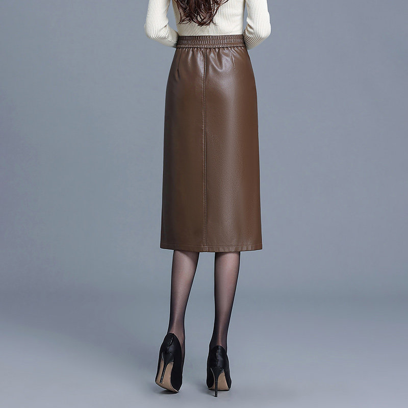 2025新款皮裙半身裙女秋冬季国风中长款半裙开叉显瘦高腰一步裙子,淘宝优惠券,粉丝福利购,淘宝优惠卷
