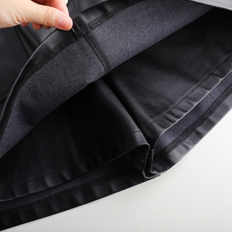 秋冬2021新款韩版修身高腰裙皮裙裤 安泽蕊休闲裤