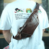 Chest-covered cowhide running retro casual mobile phone