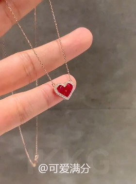 红色爱心项链女2026新款精致颈链