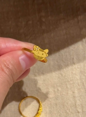 可爱小狗戒指女2026新款高级感