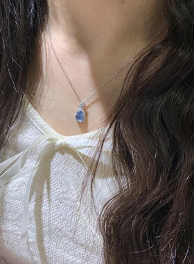 S925纯银海蓝宝紫水晶葫芦项链