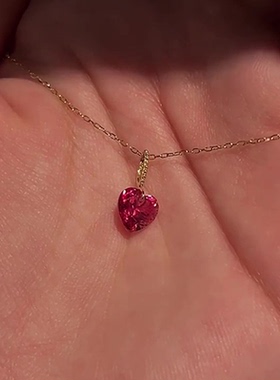 红色爱心项链时尚气质百搭颈链