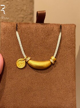 金色弯管编绳项链小众设计百搭