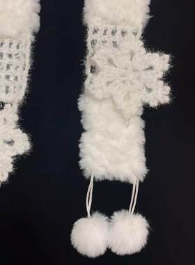 白色镂空雪花围巾女款2025新款冬