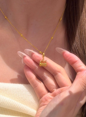 金色百宝箱项链女配饰气质百搭