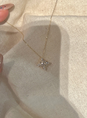 雪花吊坠项链女高级感气质颈链