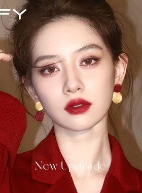 复古港风红色耳钉女款本命年耳饰