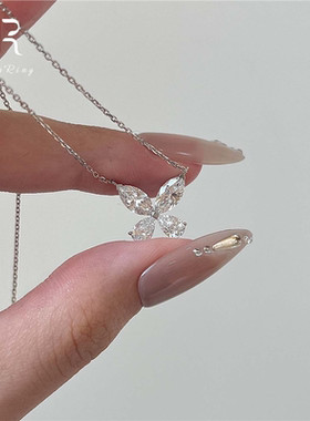 银色蝴蝶项链女配饰气质百搭颈链