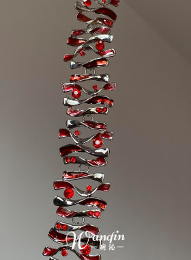 红色滴油不规则几何手链2026新款