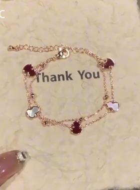 双层红色葫芦手链女款气质百搭