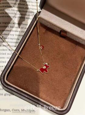 红色马上有钱项链女时尚精致颈链