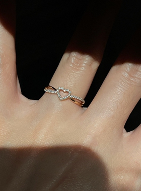 爱心交叉戒指女2026新款食指戒