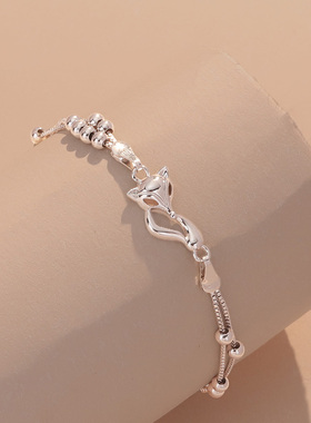 925纯银狐狸手链ins小众设计