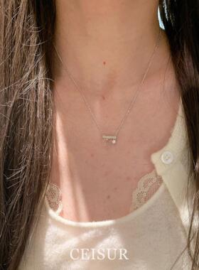 白水晶平衡木项链女2025新款