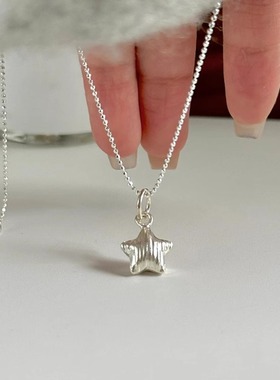 S925纯银星星项链女夏季新款