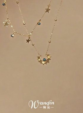 金色太阳花星星项链小众设计颈链