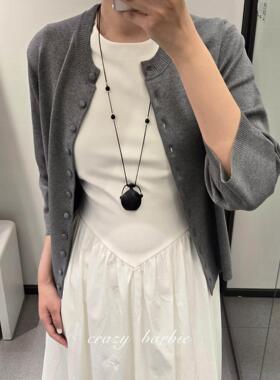 中古黑色木头酒壶造型项链高级感