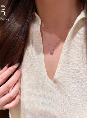 紫色方糖香水瓶项链女2026新款