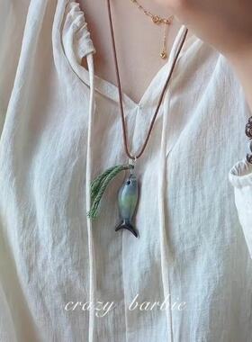 小鱼吊坠项链女配饰度假风颈链