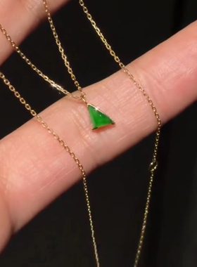 绿色三角形项链女配饰精致颈链