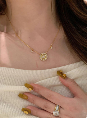 四芒星罗盘项链女2025新款爆款