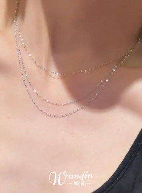银色链条项链轻奢小众设计颈链