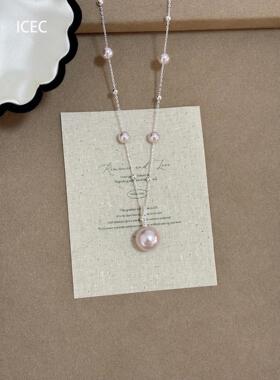 满天星仿珍珠项链女小众设计感