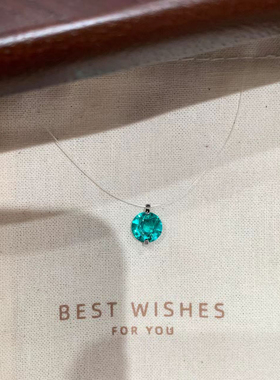 蓝绿色圆形项链女配饰高级感颈链