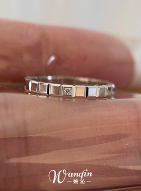 银色冰块戒指女轻奢精致百搭指环