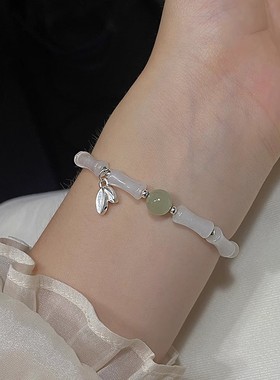 纯银竹节手链女生节节高升送礼物