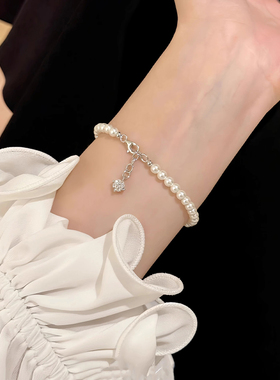 S925纯银珍珠手链轻奢高级感