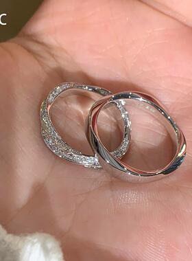 爆闪银色莫比乌斯环戒指气质百搭