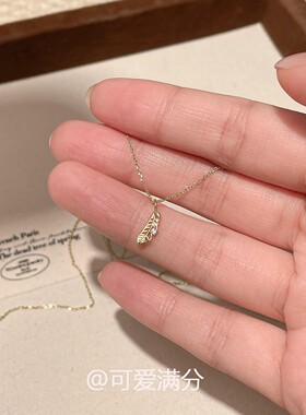 一叶知秋韩系金色叶子配饰项链