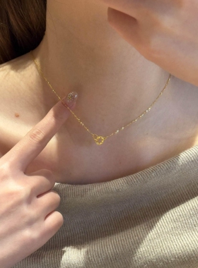 金色碎冰冰双环项链女配饰颈链