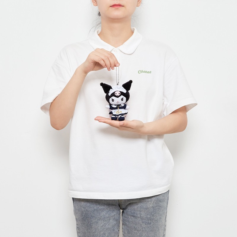 日本三丽鸥周边正版咖啡店女仆库洛米公仔玩偶毛绒包包挂件小挂饰 - 图1